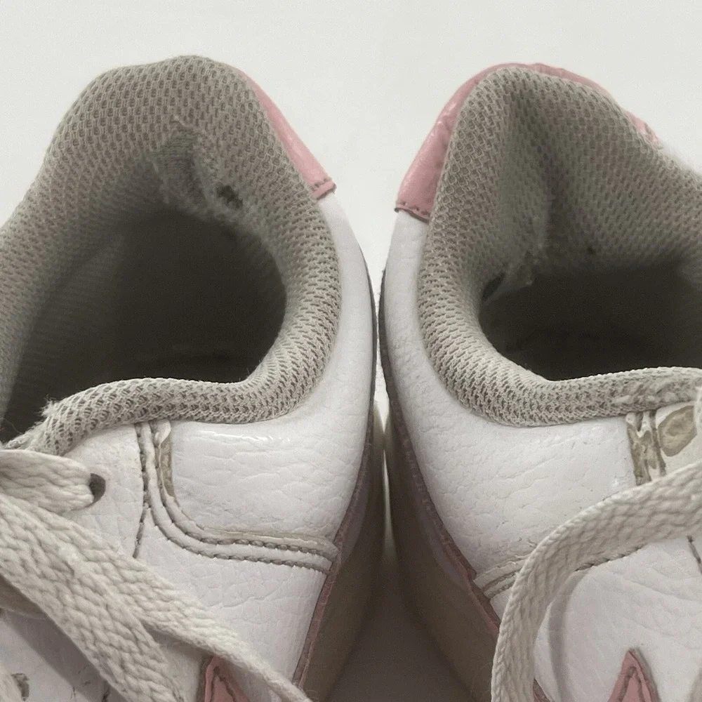 Nike Womens Court Vision Low 8 Leather Casual Shoe White Pink Swoosh‎ Sneaker